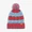 Striped Cable Bobble Hat Pink